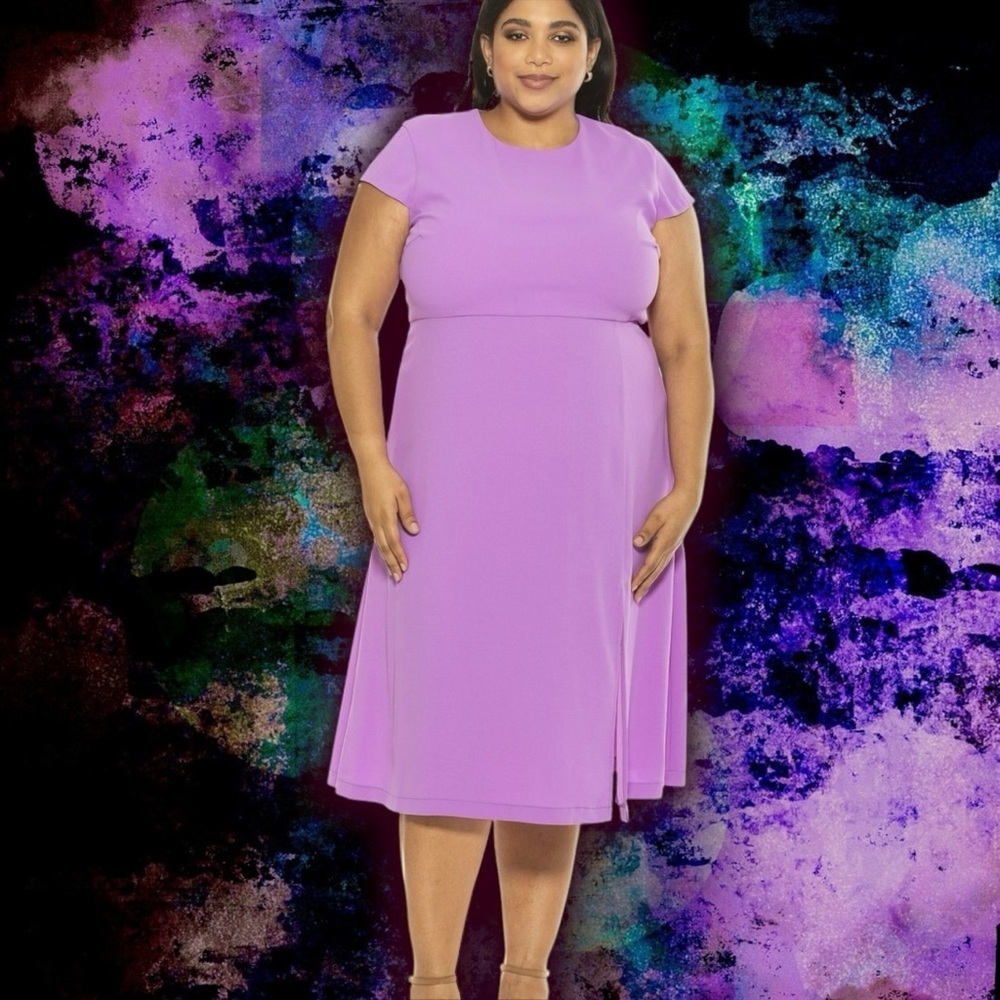 NWT Alexia Admor ‘Lily Midi Dress’ in “Lilac” Plus Size 3X